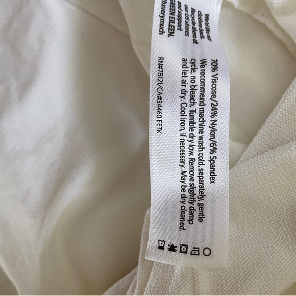 Eileen Fisher Washable Strech Crepe white pull up pants size M - Picture 3 of 6